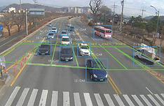 CCTV 영상분석을 통한 차선·차종별 차량감지 예시.