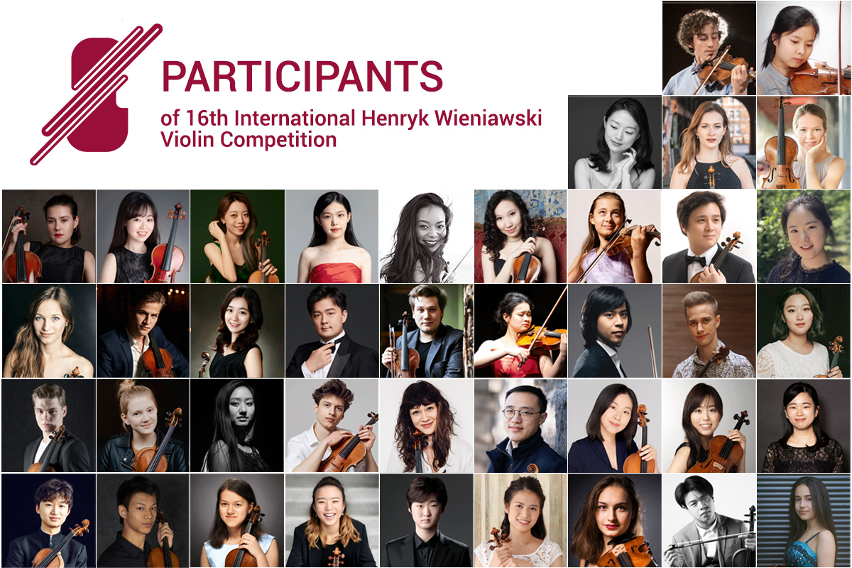 < 제16회 헨리크 비에니아브스키 국제 바이올린 콩쿠르 41명의 본선 진출자 포스터 - 출처: 콩쿠르 공식 홈페이지 >   