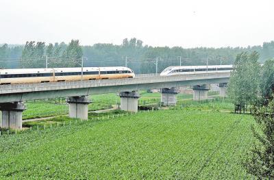 中 고속철도 열차 시속 420㎞ 교차통과 성공