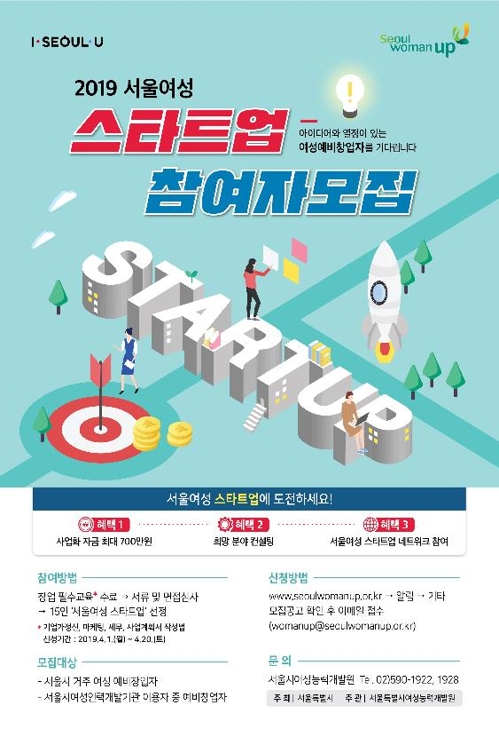 서울시, 여성 창업자 15명에 최대 700만원 지원