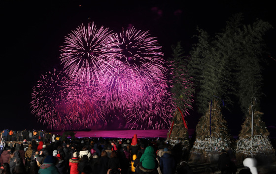 2018 평창동계올림픽 G-1년 기념행사로 열린 경포 세계불꽃축제